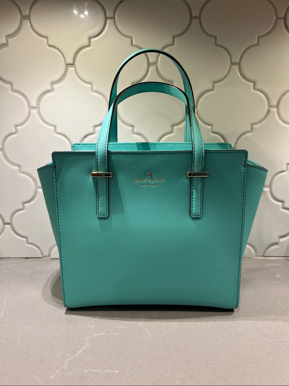kate spade turquoise satchel tote